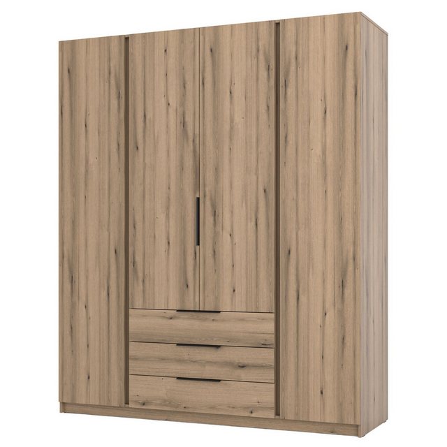 Selsey Kleiderschrank KAJA 4-türig mit Soft-Close, Kleiderstange und 11 Reg günstig online kaufen