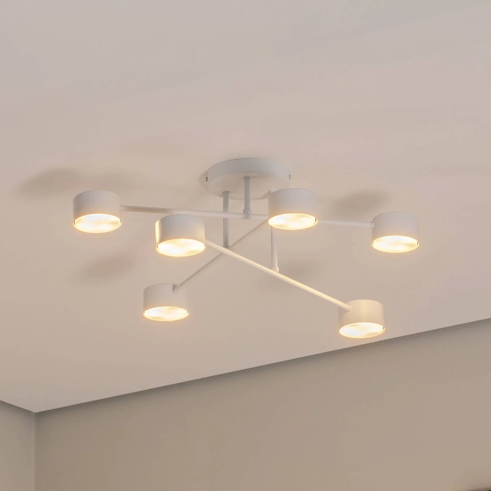 Deckenleuchte Modus 6, Stahl, sechsflammig, GX53, weiß günstig online kaufen