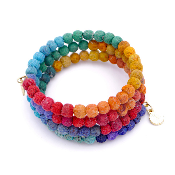 Kantha Rainbow Spiral Armband günstig online kaufen