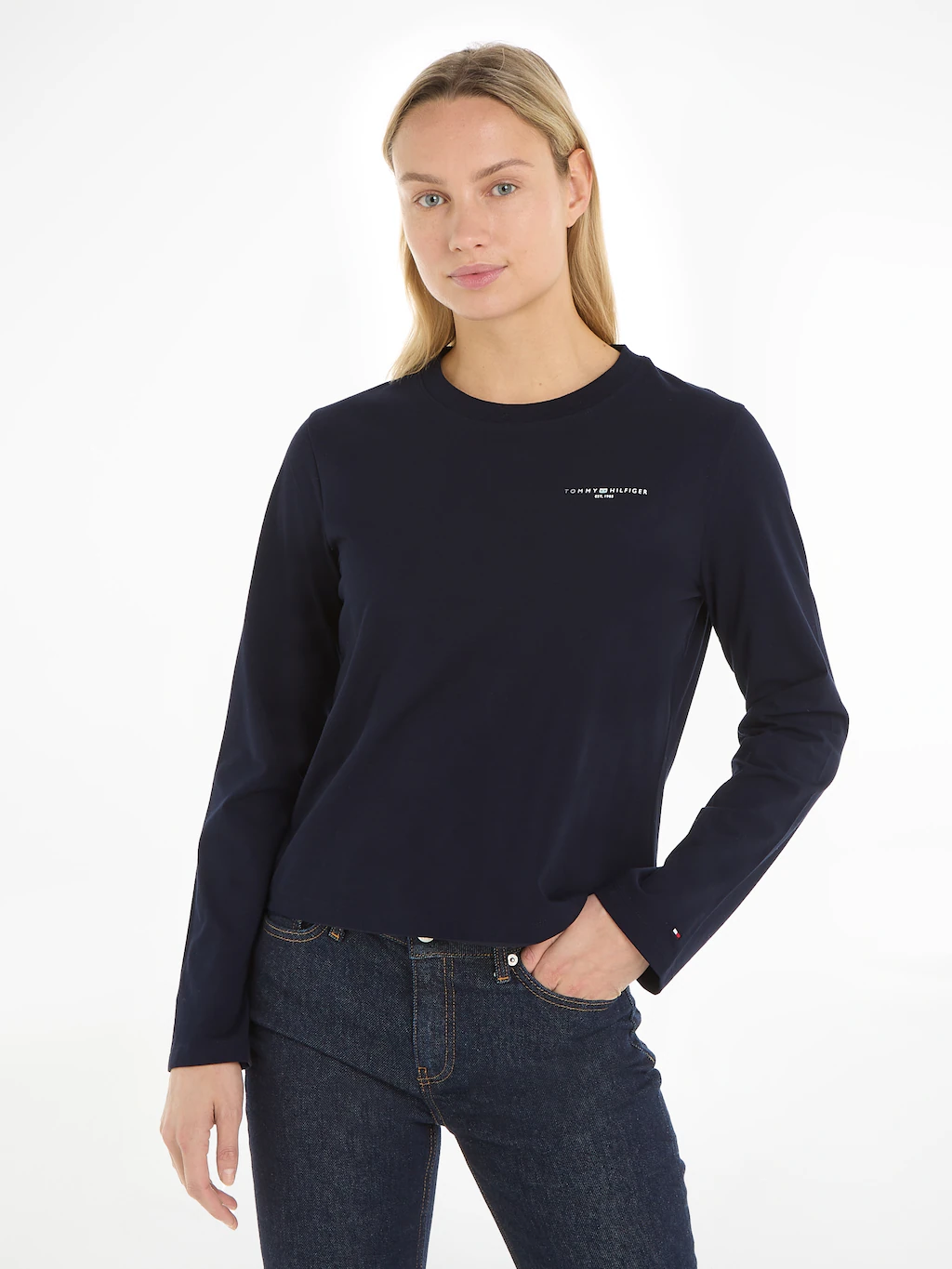 Tommy Hilfiger Langarmshirt "1985 REG MINI CORP LOGO C-NK LS", mit Logo-Sch günstig online kaufen