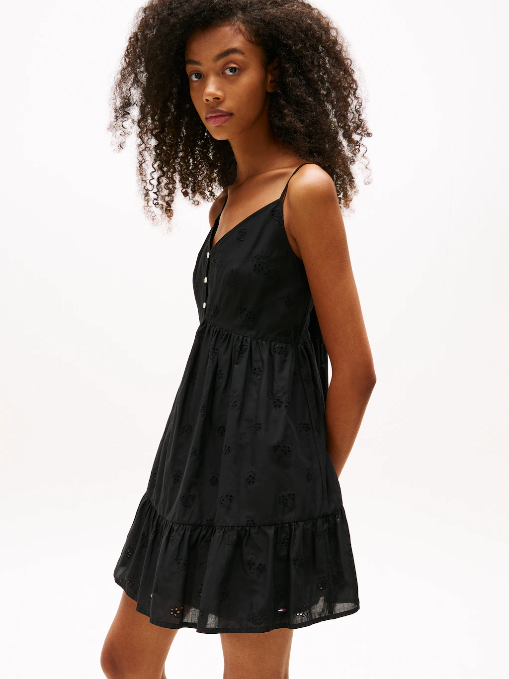 Tommy Jeans Minikleid "TJW BRODERIE ANGLAISE DRESS", mit Volant und Allover günstig online kaufen