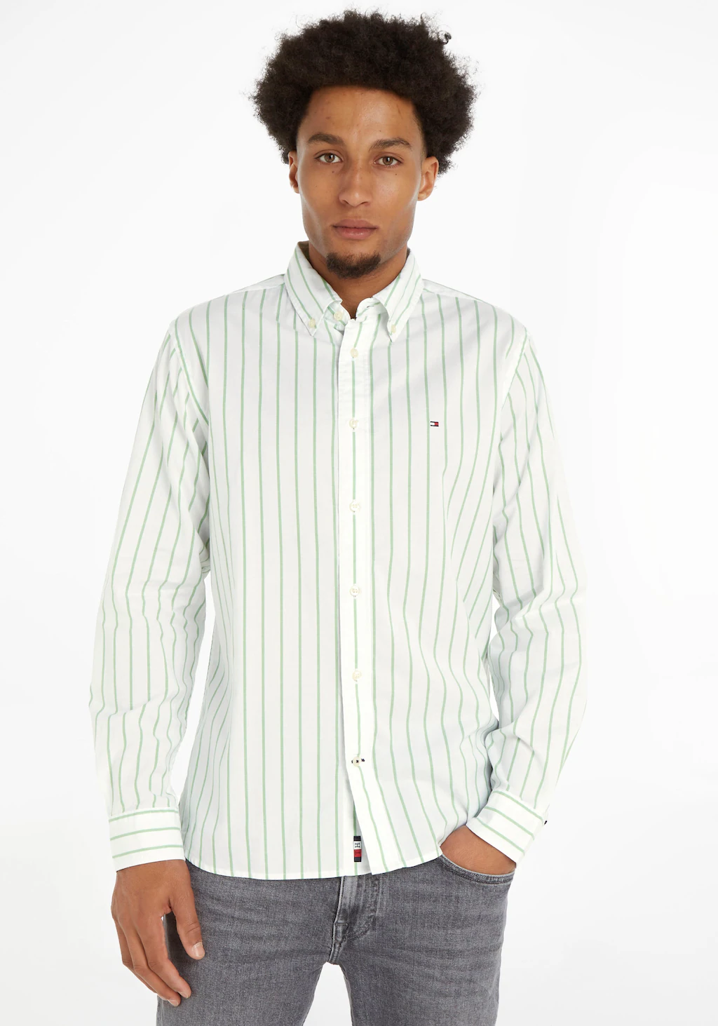 Tommy Hilfiger Langarmhemd "NATURAL SOFT STRIPE RF SHIRT", in gestreifter O günstig online kaufen