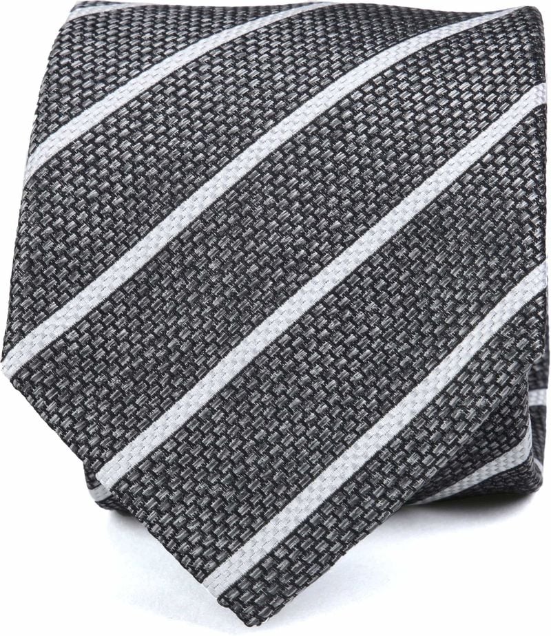 Krawatte Seide Grau Weiß Streifen K82-1 - günstig online kaufen