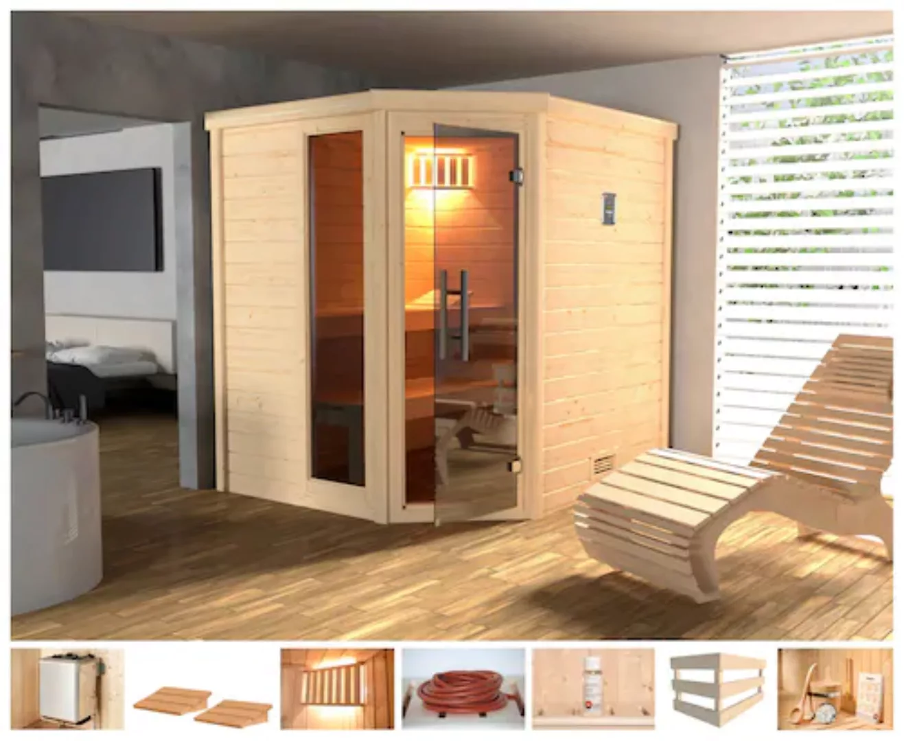 weka Sauna »Arendal 1«, 9 kW Ofen mit int. Steuerung günstig online kaufen