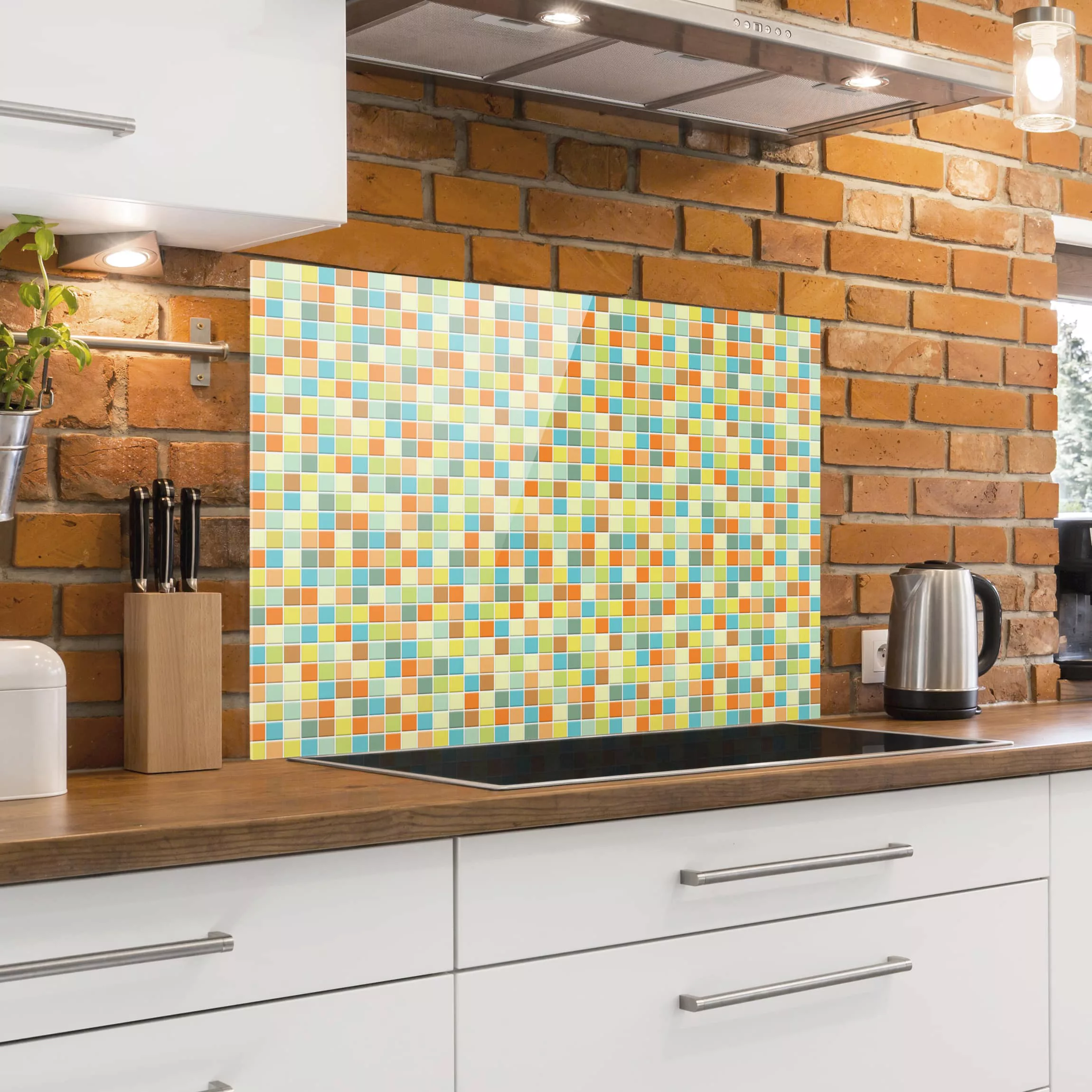 Glas Spritzschutz Fliesenoptik - Querformat 3:2 Mosaikfliesen Sommerset günstig online kaufen