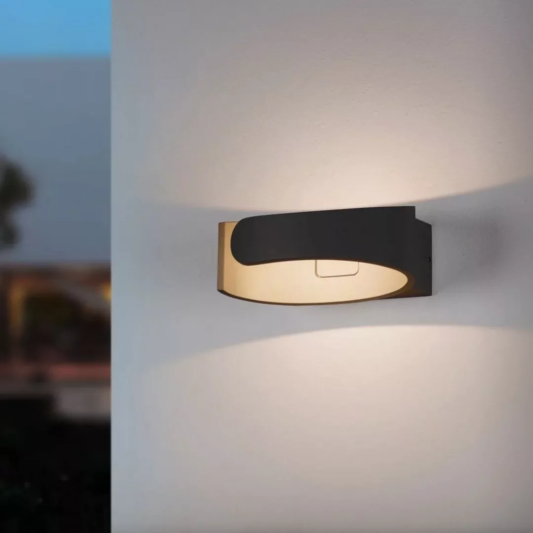 famlights | LED Außenwandleuchte Sven aus Aluminium in Anthrazit günstig online kaufen