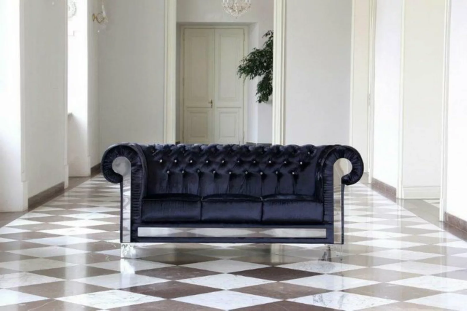 JVmoebel Chesterfield-Sofa, designer luxus chesterfield samt textil stoff c günstig online kaufen