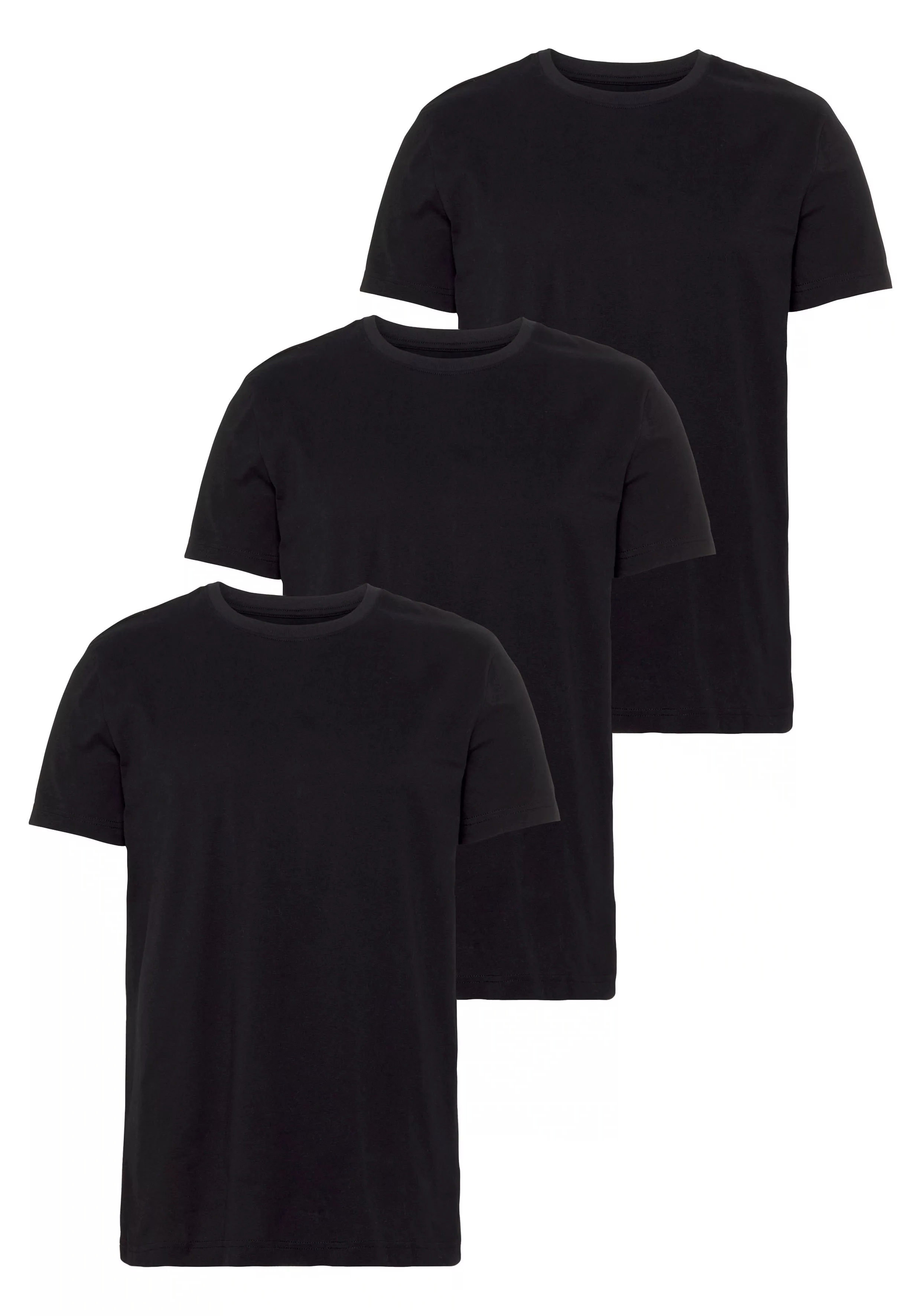 AJC T-Shirt (3er-Pack) hüftbedeckend, lockere Passform, Basic-Stil günstig online kaufen