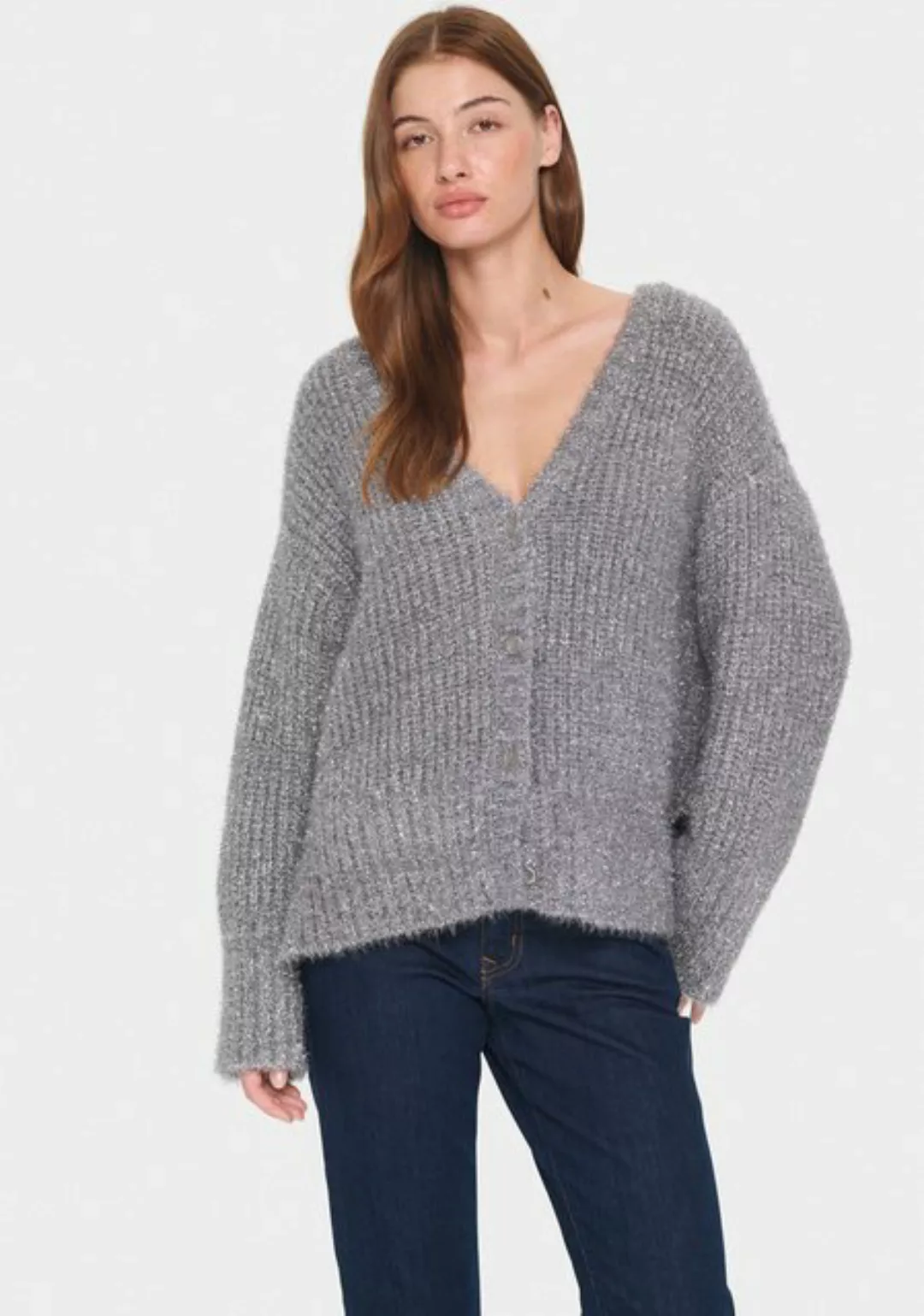 Saint Tropez Strickjacke HalfaSZ Cardigan mit Glitzereffekt günstig online kaufen