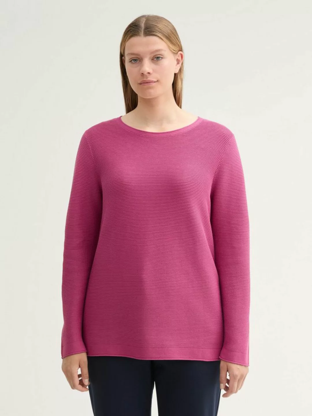 TOM TAILOR PLUS Strickpullover Plus - Pullover mit Bio-Baumwolle günstig online kaufen