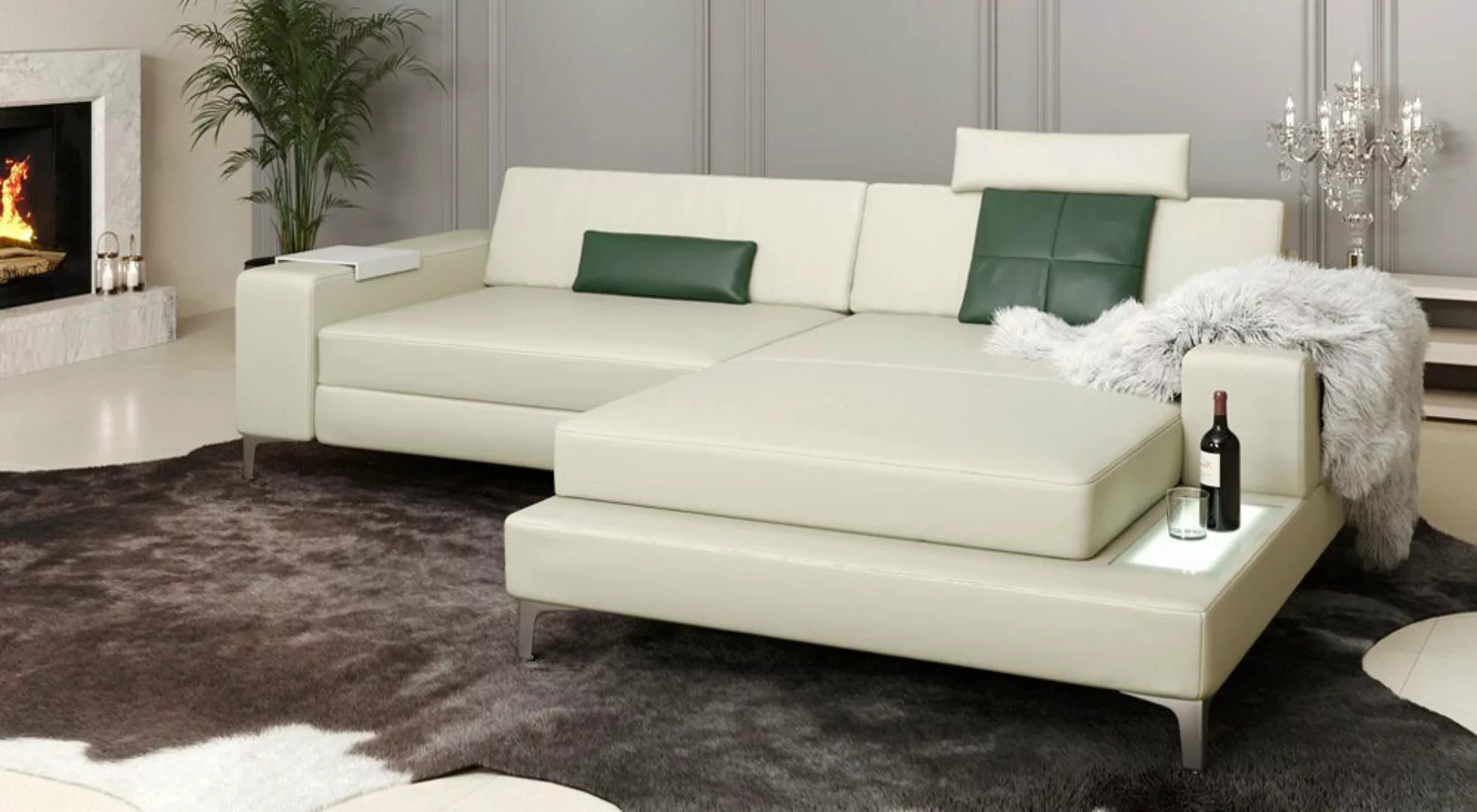 BULLHOFF Ecksofa Ledersofa Ecksofa Eckcouch L-Form Designsofa »MÜNCHEN IV« günstig online kaufen