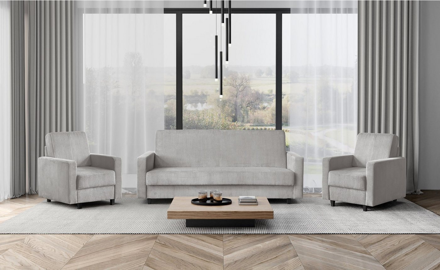 Beautysofa Polstergarnitur Modernes, stilvolles Lounge-Set für das Wohnzimm günstig online kaufen