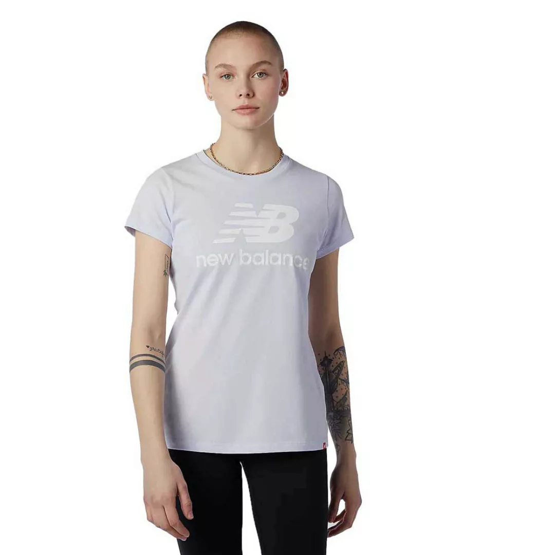 New Balance Essentials Stacked Logo Kurzarm T-shirt XS Silent Grey günstig online kaufen