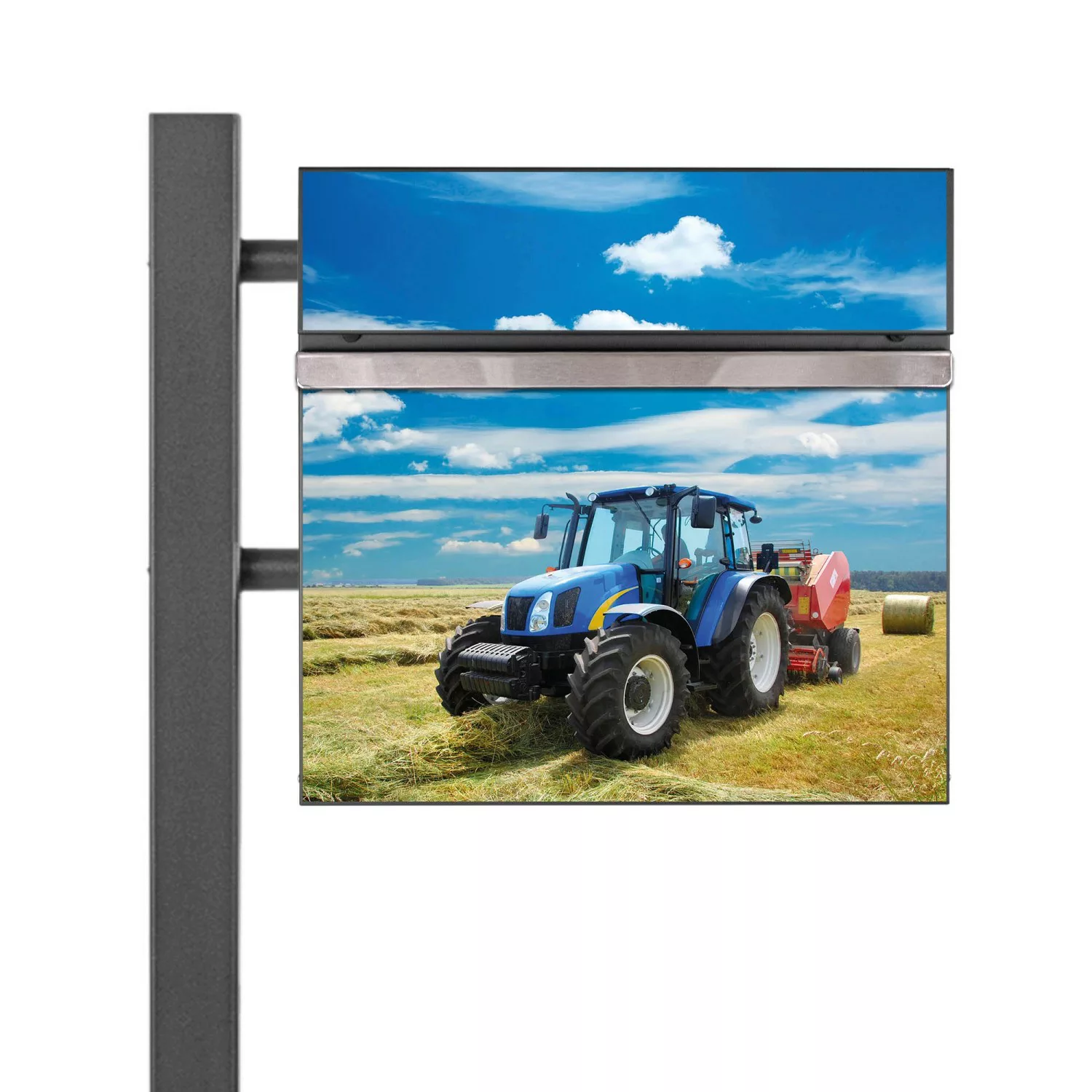 Banjado Standbriefkasten Anthrazit 45x120x16.5cm Groß Inkl. Montagematerial günstig online kaufen