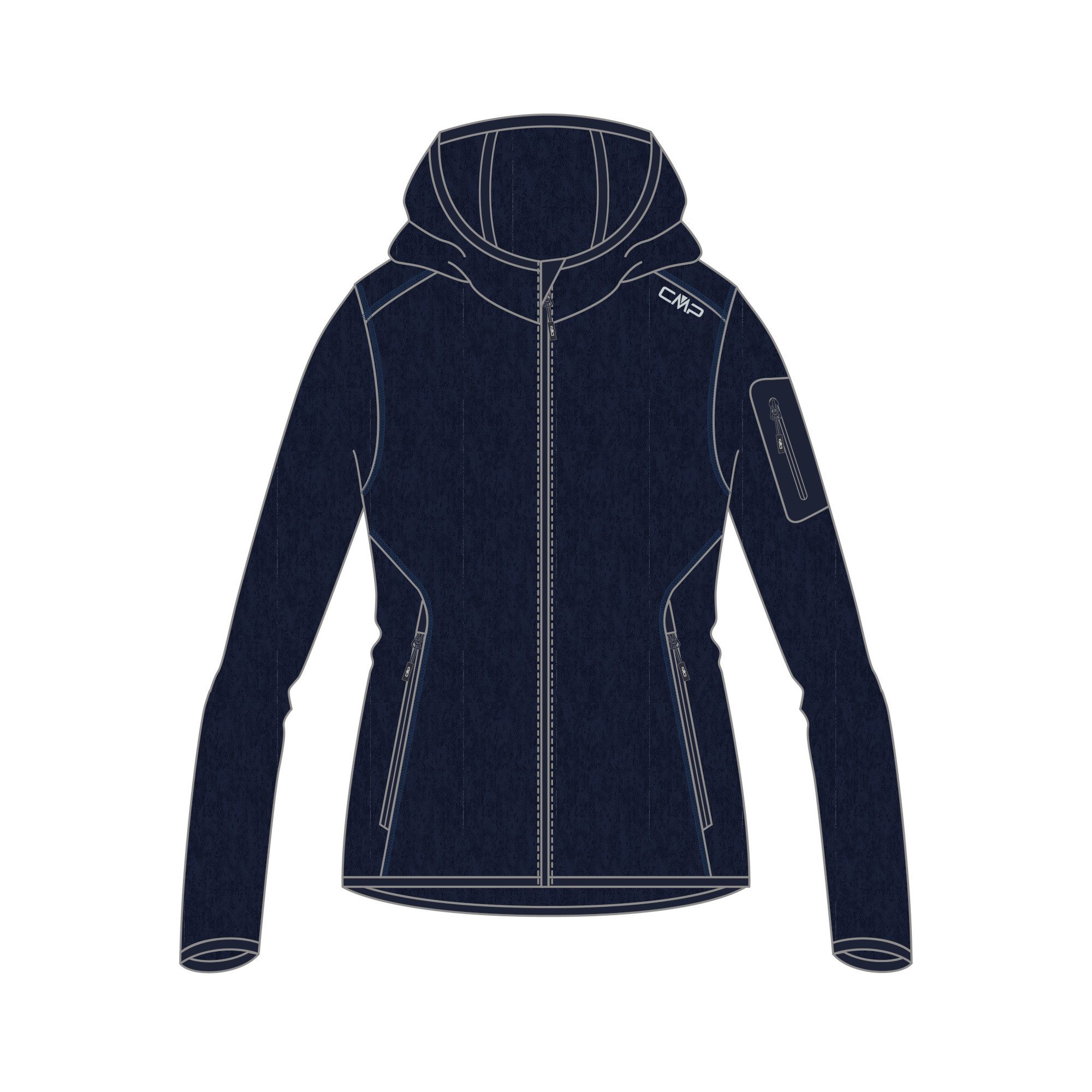CMP Strickfleecejacke "KNITTED MELANGE HOODY WOMAN HOODY", (1 St.), mit Kap günstig online kaufen