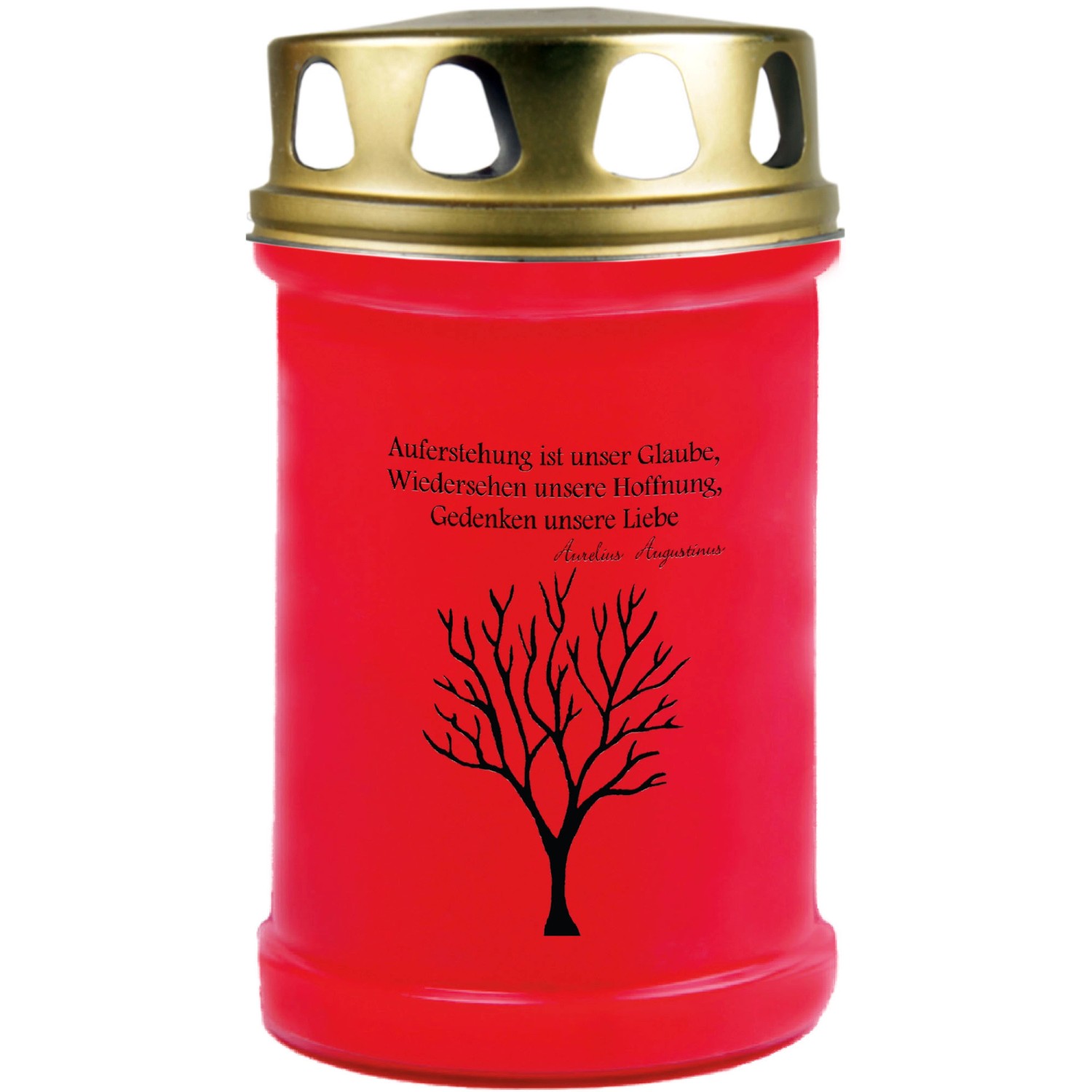 HS Candle Grabkerze Rot 48h Deckel Gold Baum günstig online kaufen