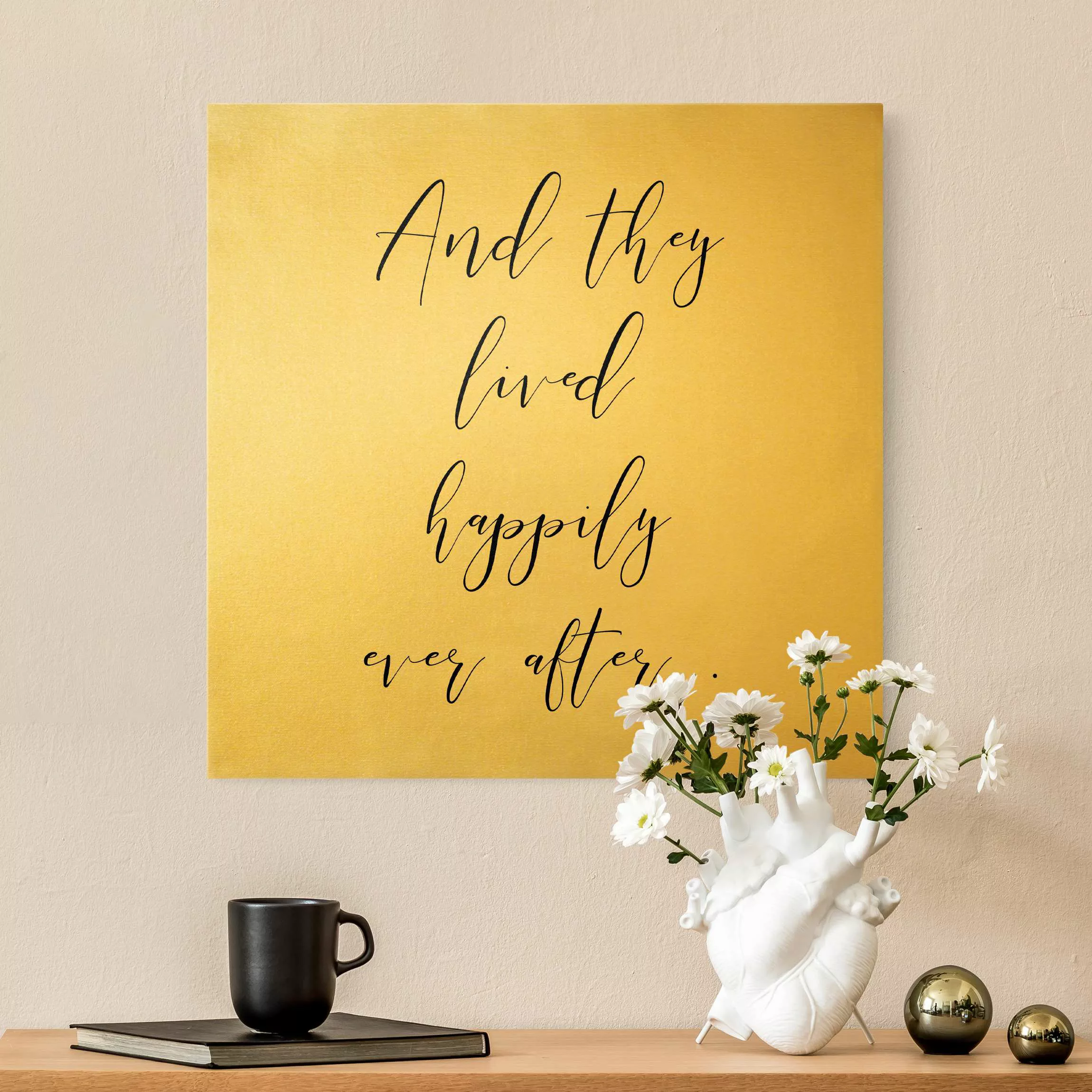 Leinwandbild Gold And they lived happily ever after günstig online kaufen