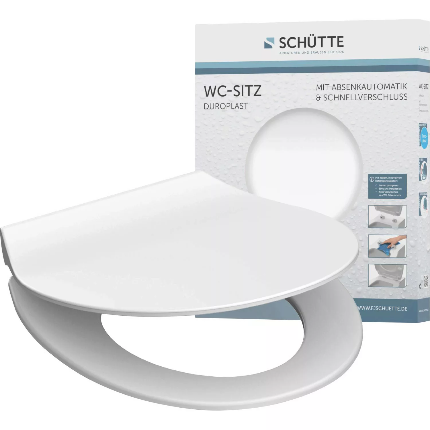 Schütte WC-Sitz Slim White Duroplast mit Absenkautomatik & Schnellverschlus günstig online kaufen