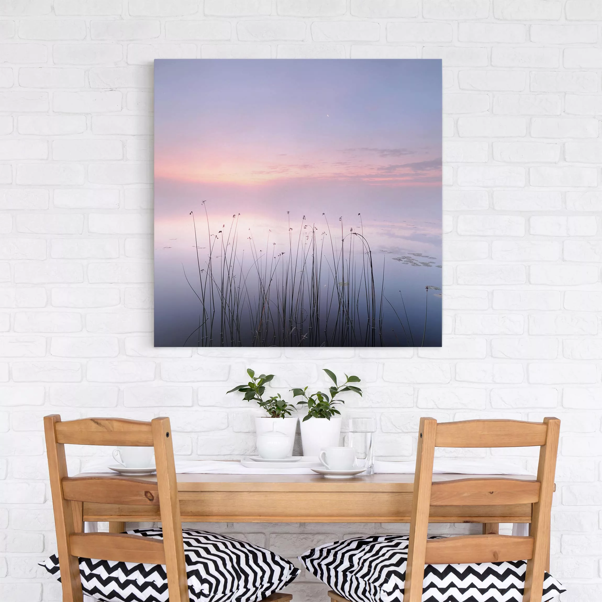 Leinwandbild - Quadrat Idylle am See günstig online kaufen