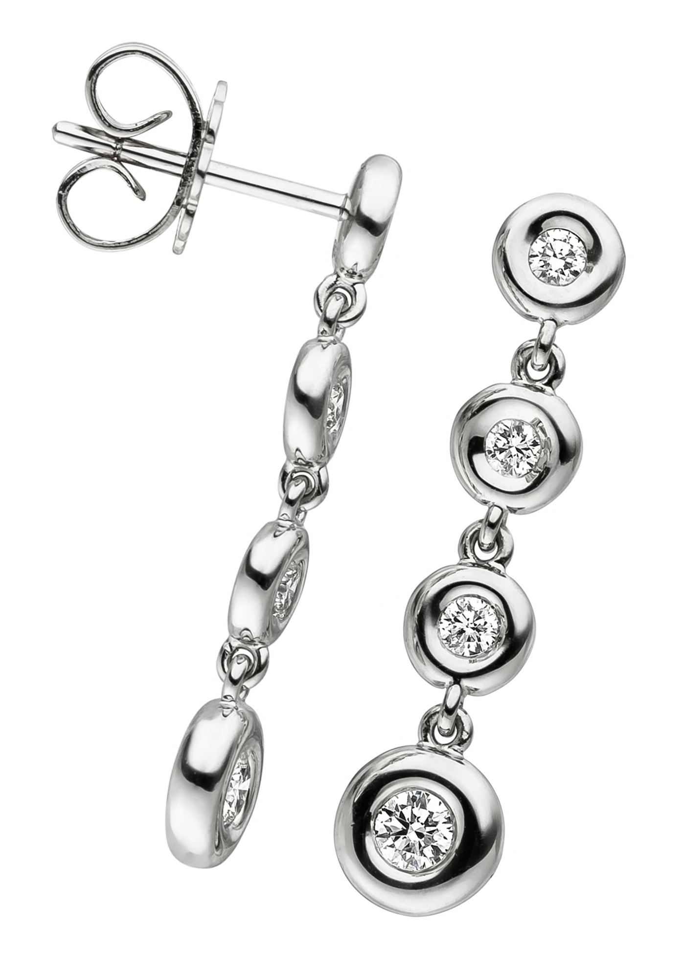 JOBO Paar Ohrhänger "Ohrringe mit 8 Diamanten", 585 Weißgold günstig online kaufen