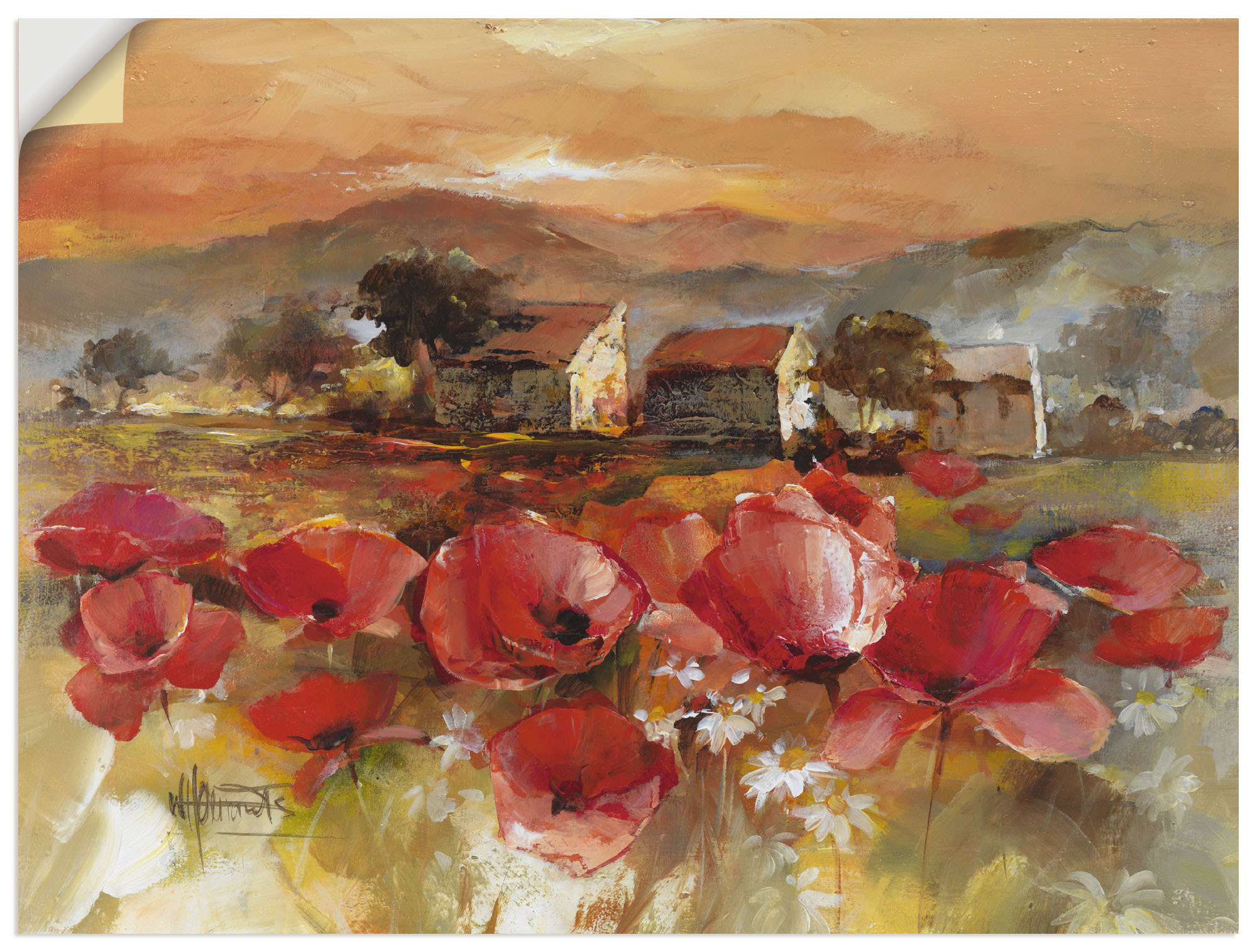 Artland Wandbild »Toskana Romantic II«, Blumen, (1 St.), als Leinwandbild, günstig online kaufen