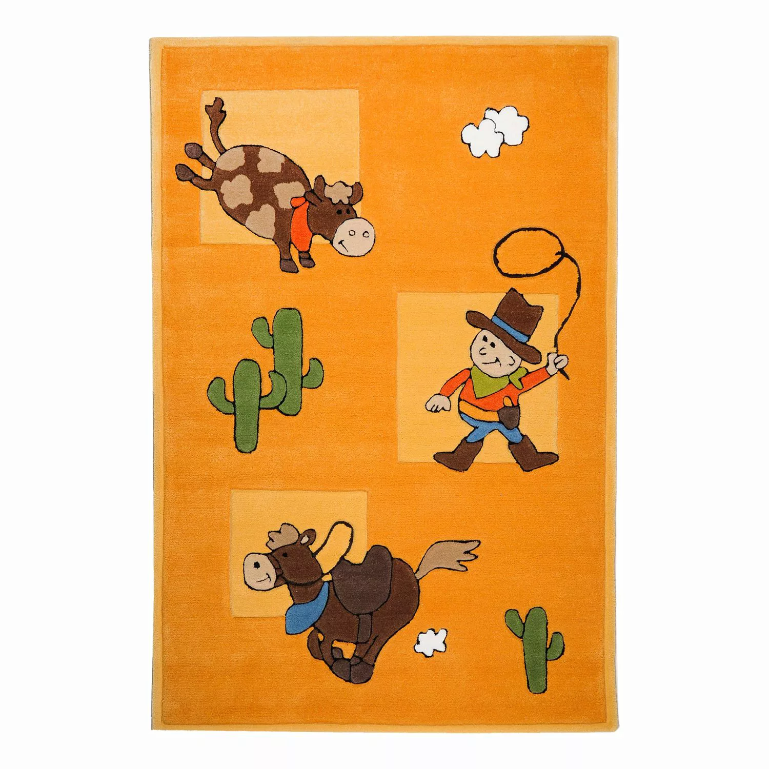 home24 THEKO die markenteppiche Kinderteppich Cowboy Fun Orange mit Motiv W günstig online kaufen