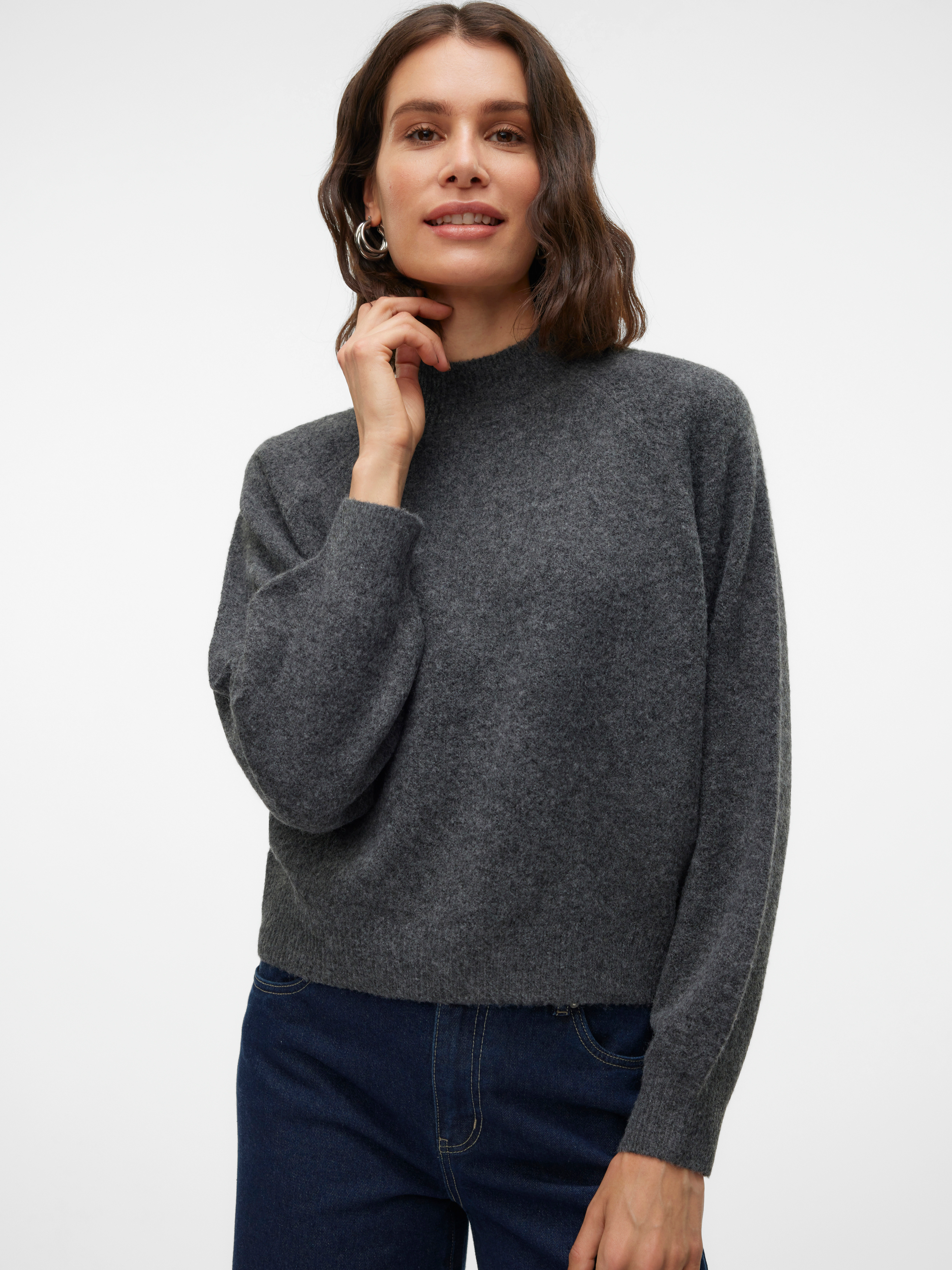 Vero Moda Strickpullover VMLEAF LS HIGH NECK PULLOVER ENT günstig online kaufen