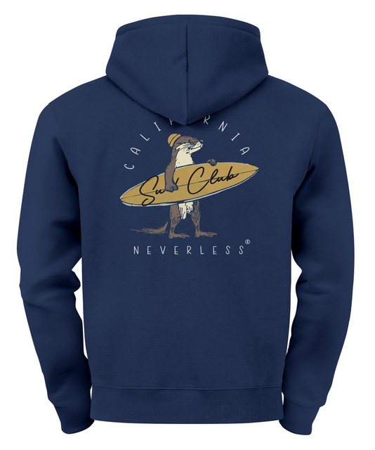 Neverless Hoodie Herren Hoodie Backprint California Surfing Print Otter mit günstig online kaufen