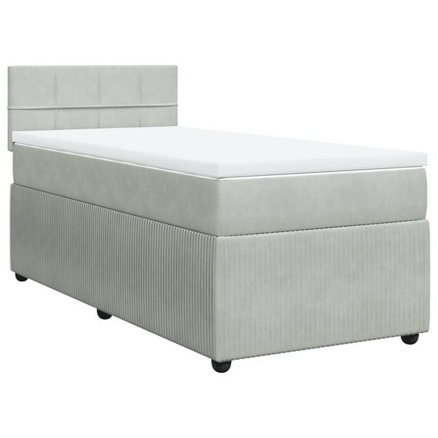 vidaXL Boxspringbett mit Matratze Hellgrau 100x200 cm Samt2108167 günstig online kaufen