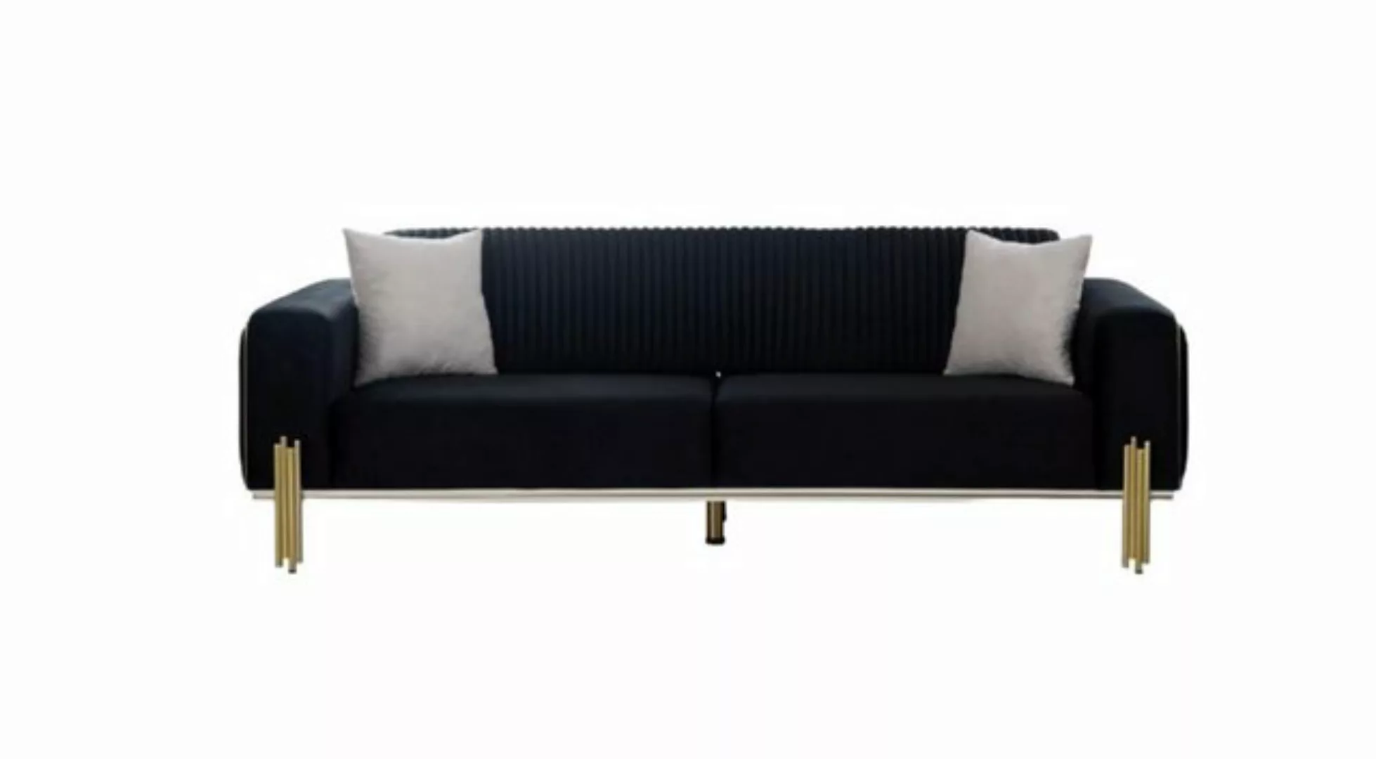 Xlmoebel Sofa Neue moderne Designer-Couch aus goldfarbenem Metall und Samt, günstig online kaufen