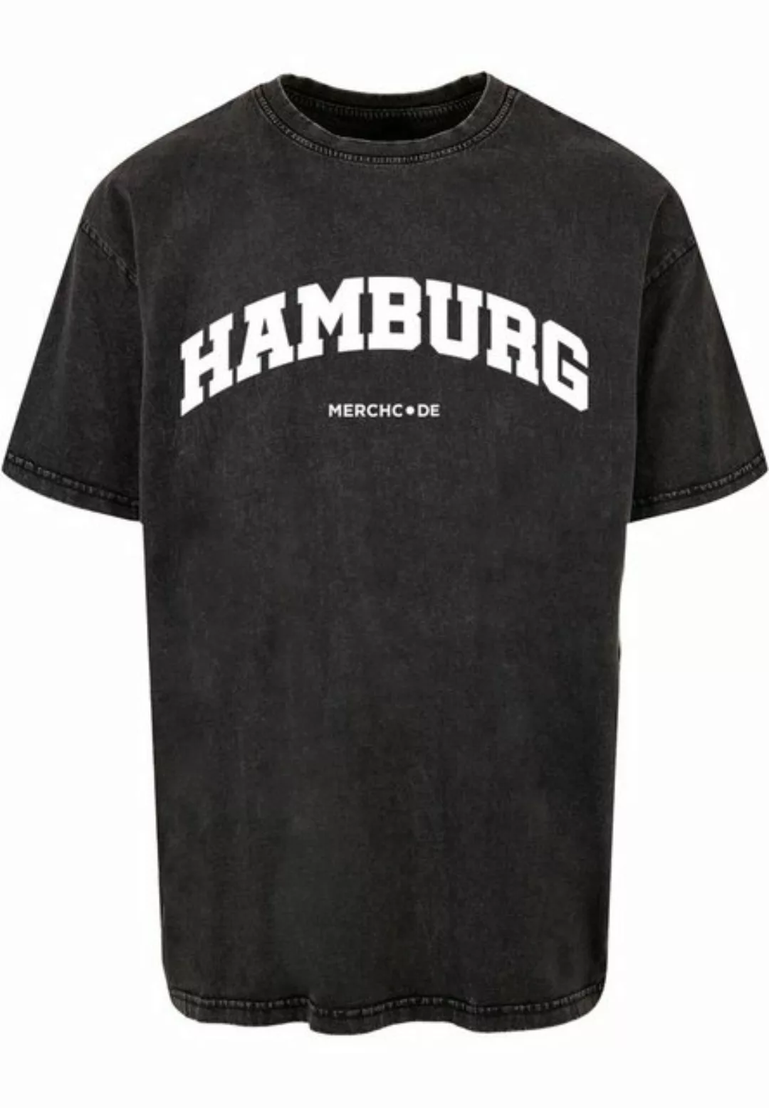 Merchcode T-Shirt Merchcode Herren Hamburg Wording - Acid Washed Oversize T günstig online kaufen