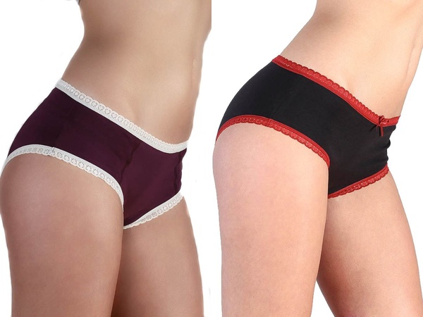 4 Er Pack Mix Damen Hipster Slip Spitze Bio-baumwolle Hotpants "Albero" günstig online kaufen