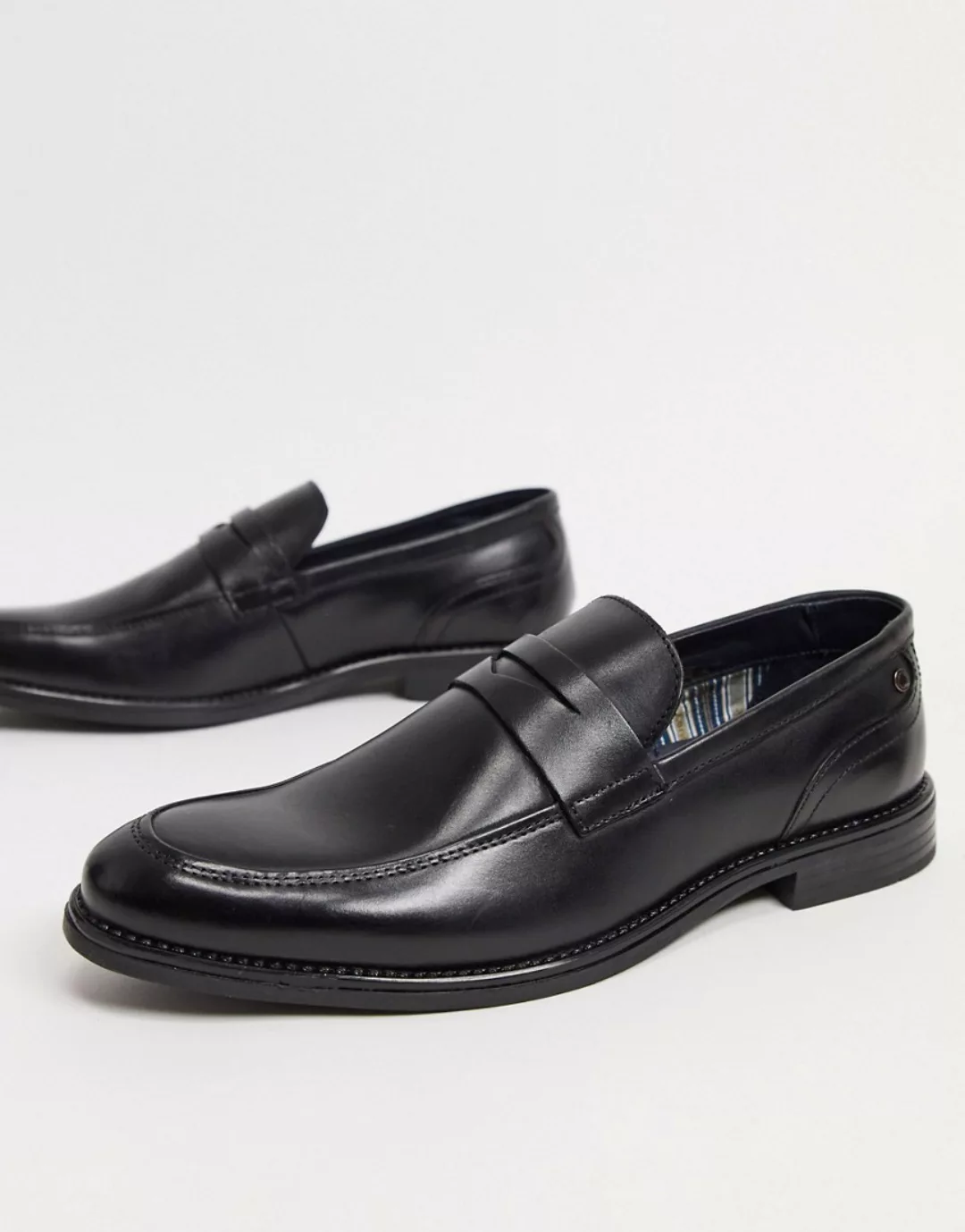 Base London – Varone – Elegante Loafer aus Leder in Schwarz günstig online kaufen