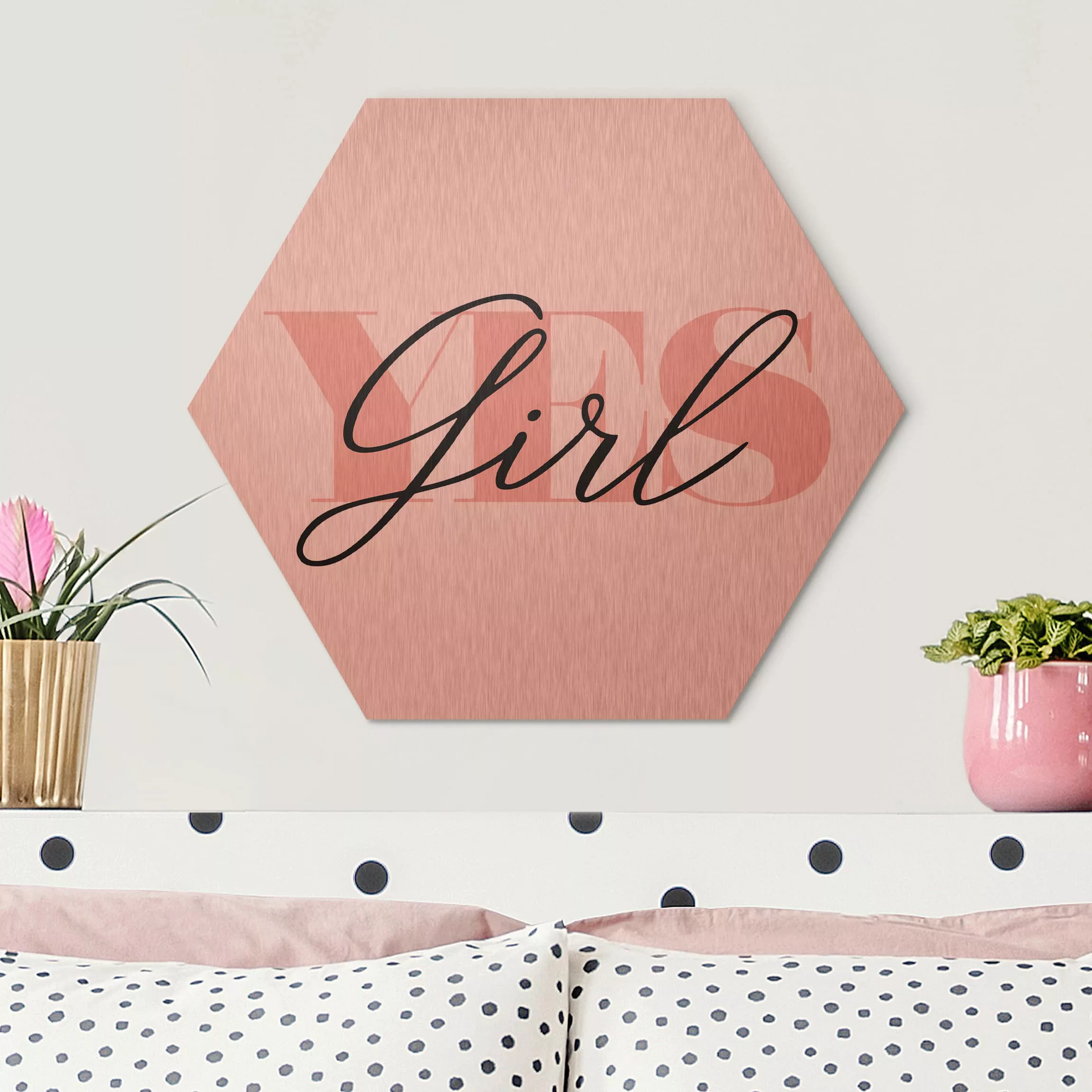 Hexagon-Alu-Dibond Bild YES Girl günstig online kaufen