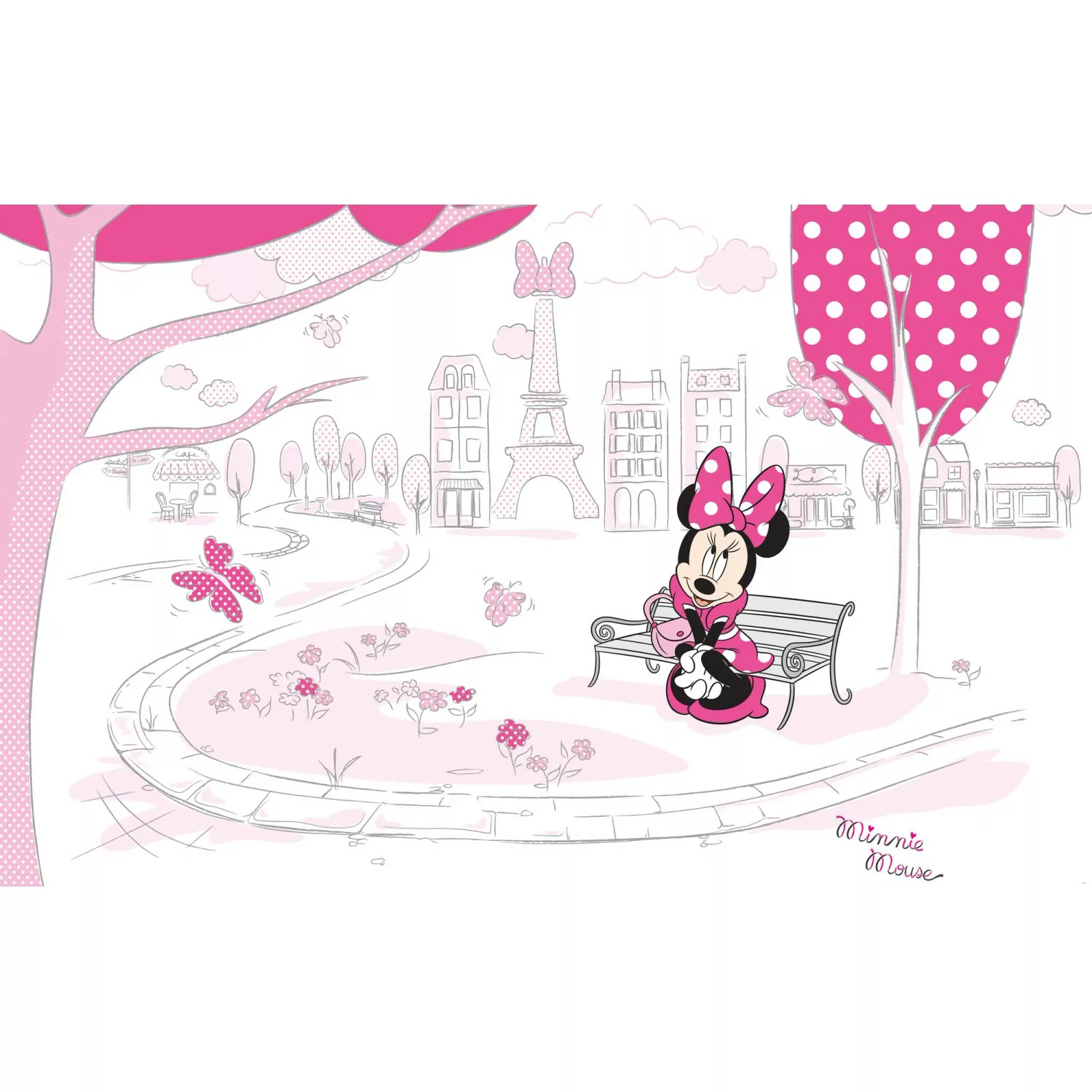 Komar Vliestapete »Minnie in Paris«, 400x250 cm (Breite x Höhe), Vliestapet günstig online kaufen