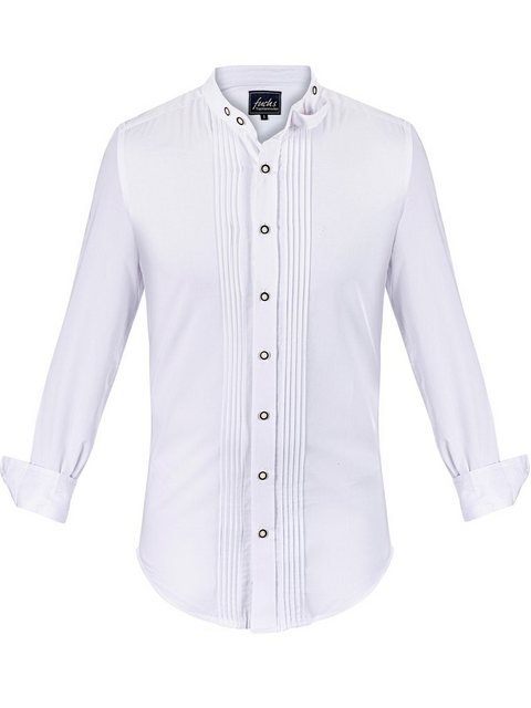 FUCHS Trachtenhemd Hemd Valentin weiß mit Stehkragen günstig online kaufen