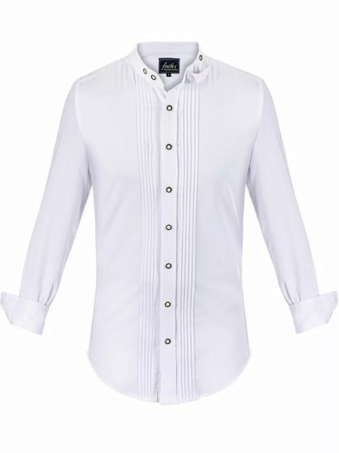 FUCHS Trachtenhemd Hemd Valentin weiß mit Stehkragen günstig online kaufen