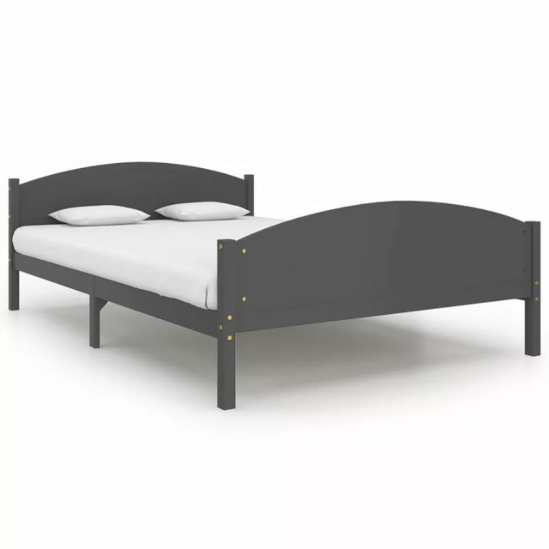 furnicato Bett Massivholzbett Dunkelgrau Kiefer 140x200 cm günstig online kaufen