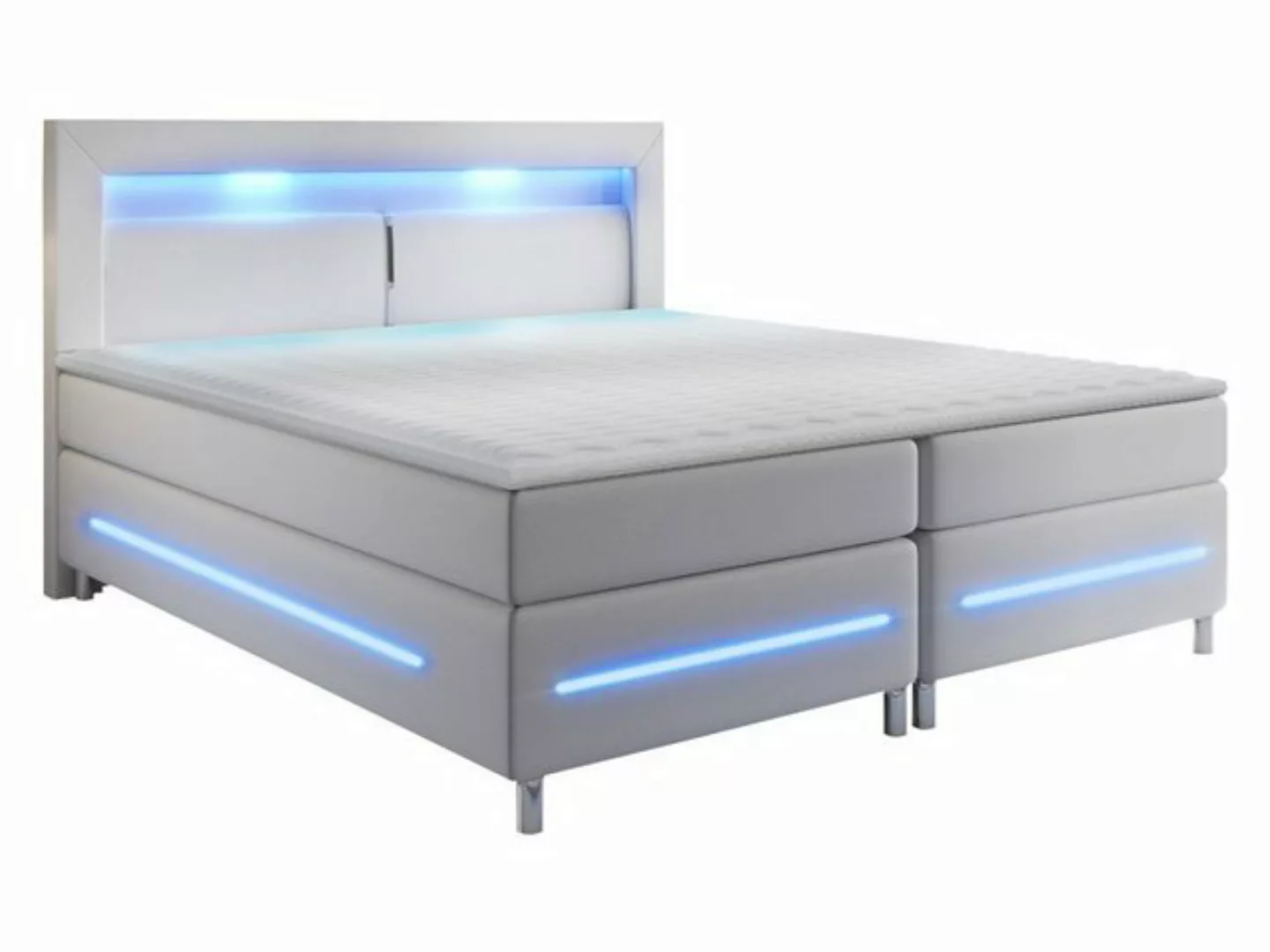 MIRJAN24 Boxspringbett Milano LED (Bonellmatratze), Blauer LED-Beleuchtung, günstig online kaufen