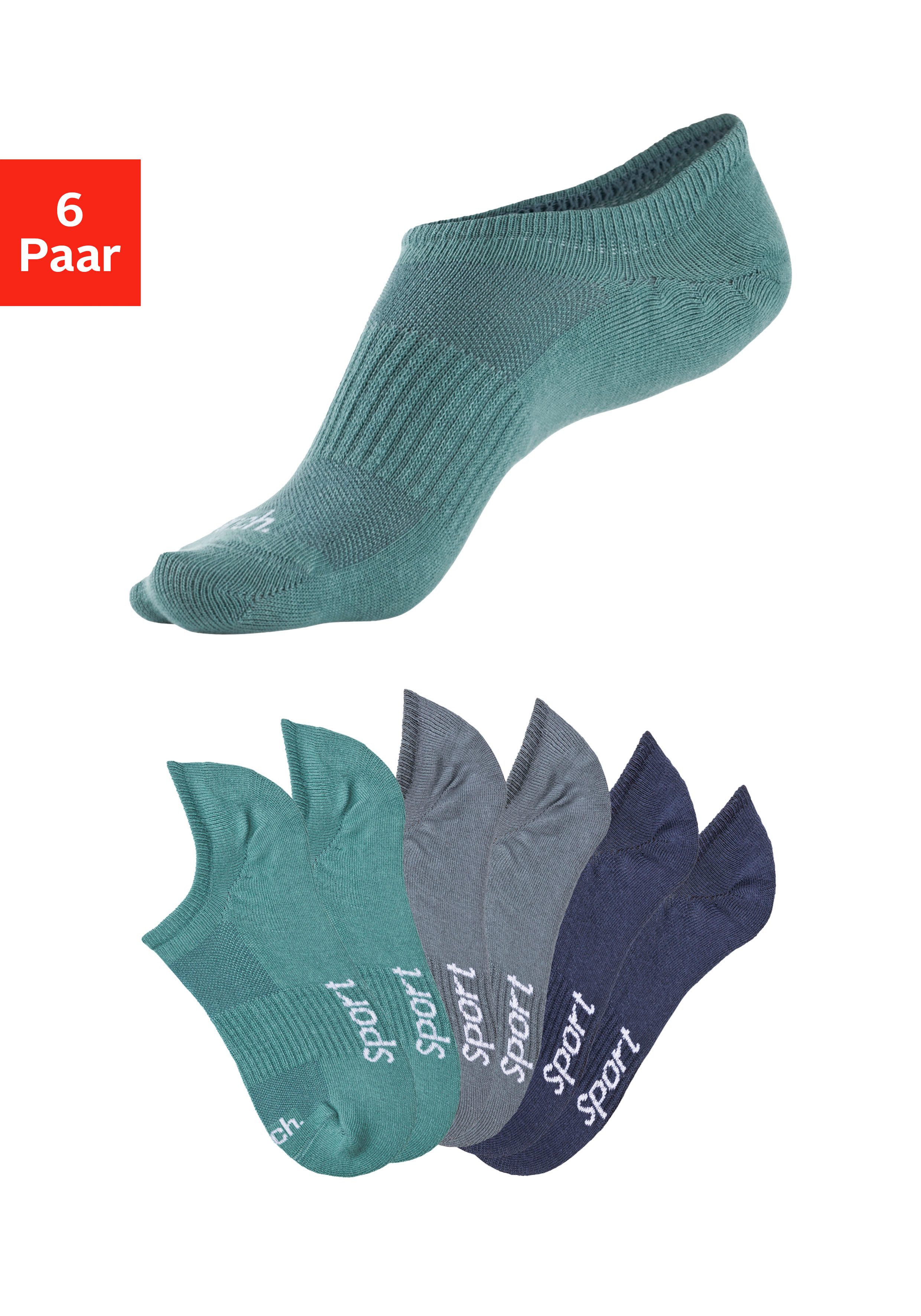 Bench. Sneakersocken, (Packung, 6 Paar), nicht sichtbar in Sneakern günstig online kaufen