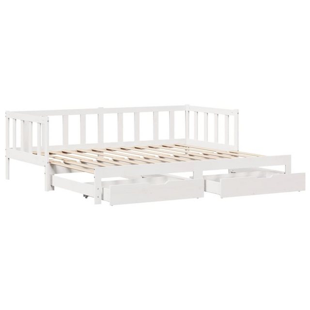 vidaXL Bett Tagesbett Ausziehbar mit Schubladen ohne Matratze Weiß 90x190cm günstig online kaufen