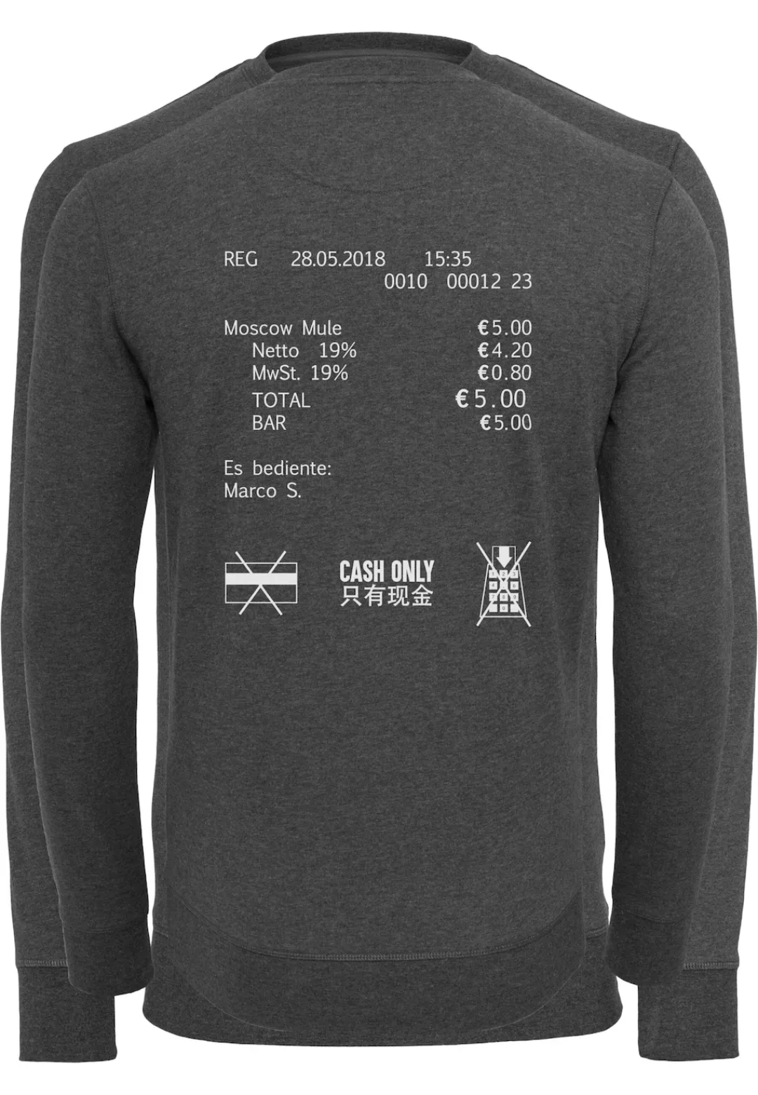 MisterTee Rundhalspullover "MisterTee Herren Cash Only Crewneck" günstig online kaufen