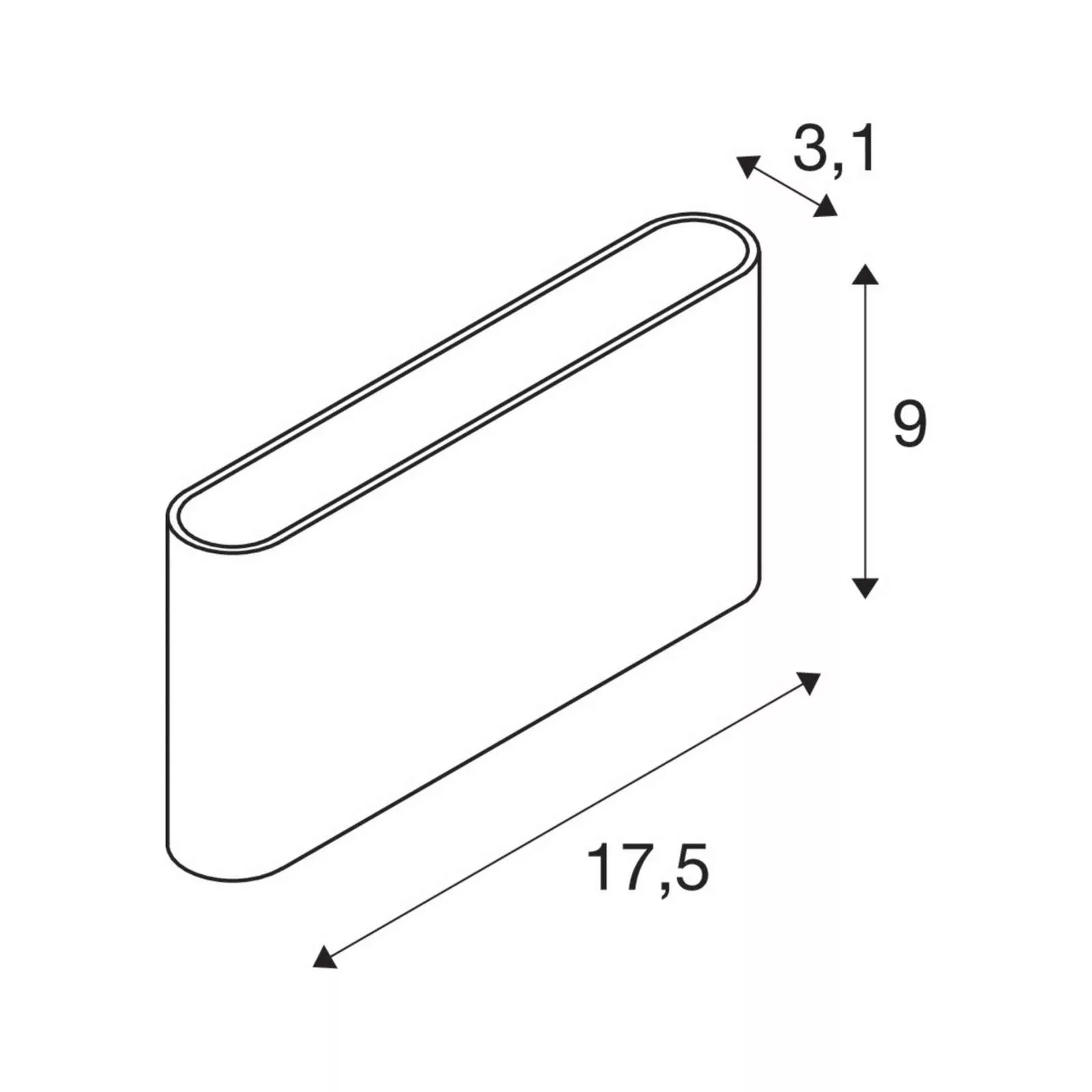 SLV Oval Außenwandleuchte up/down CCT 17,5cm weiß günstig online kaufen