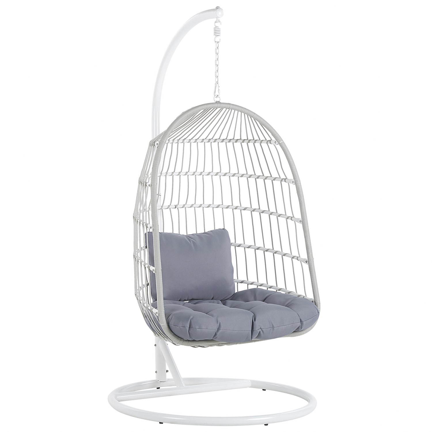 Beliani Hängesessel Weiss Grau 102x102x199 günstig online kaufen