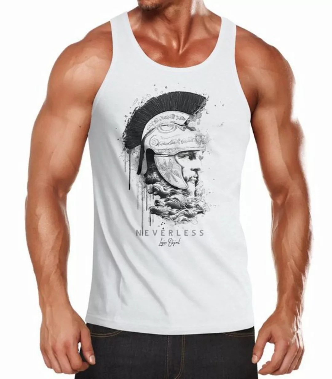 Neverless Tanktop Herren Tank-Top Sparta Spartaner Kopf Helm Krieger Fashio günstig online kaufen