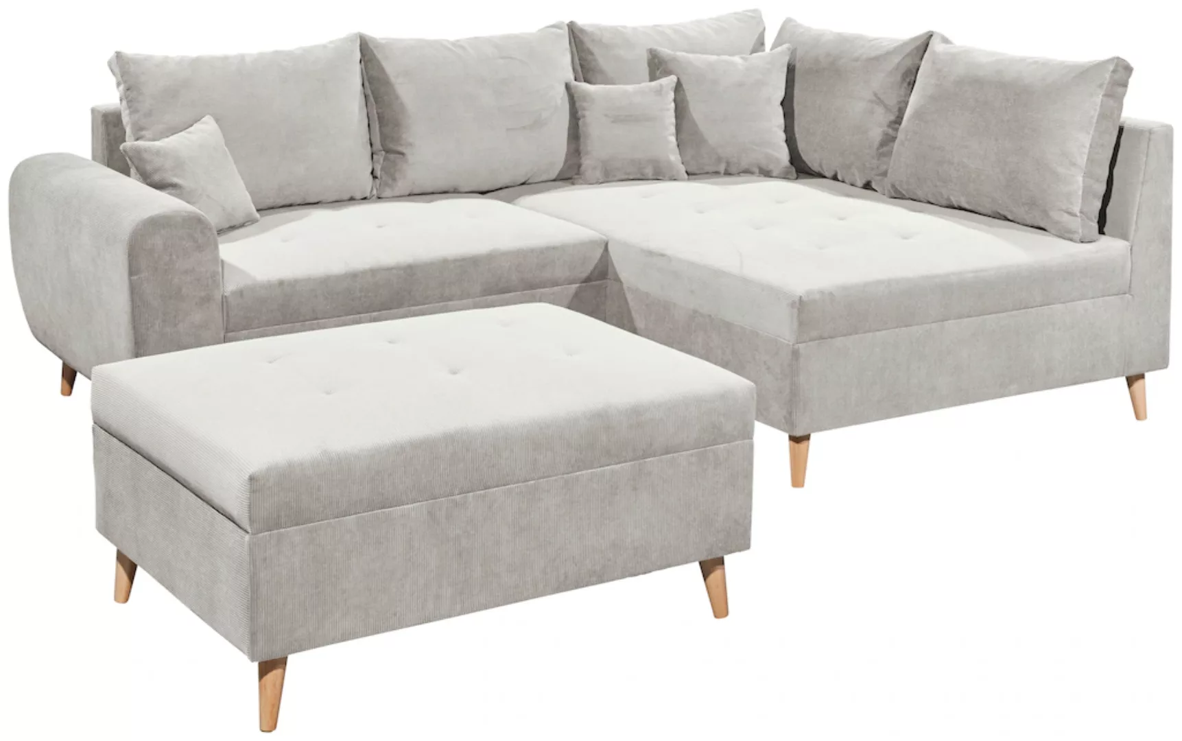 ED EXCITING DESIGN Ecksofa "Calanda L-Form", mit Hocker, frei im Raum stell günstig online kaufen