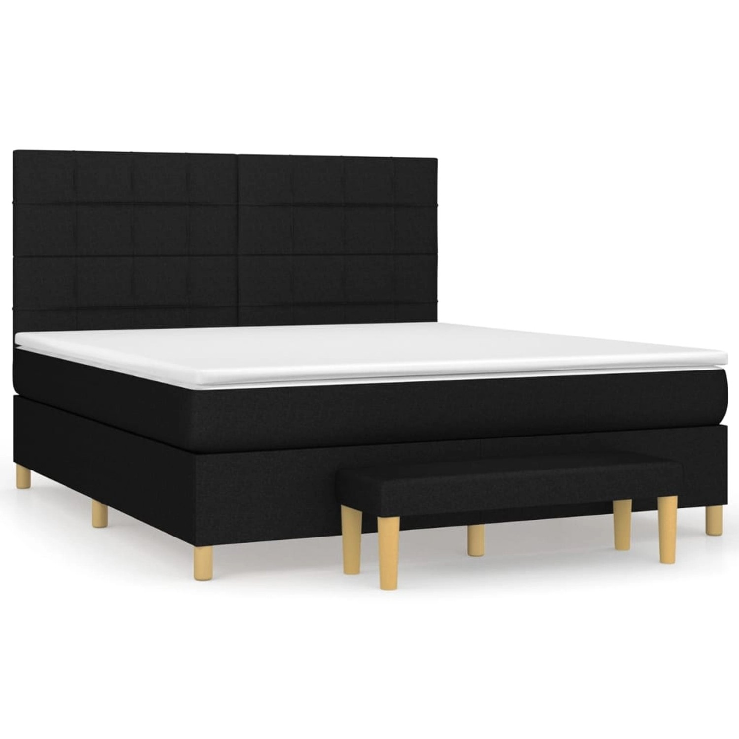 vidaXL Boxspringbett Boxspringbett mit Matratze Schwarz 160x200 cm Stoff Be günstig online kaufen