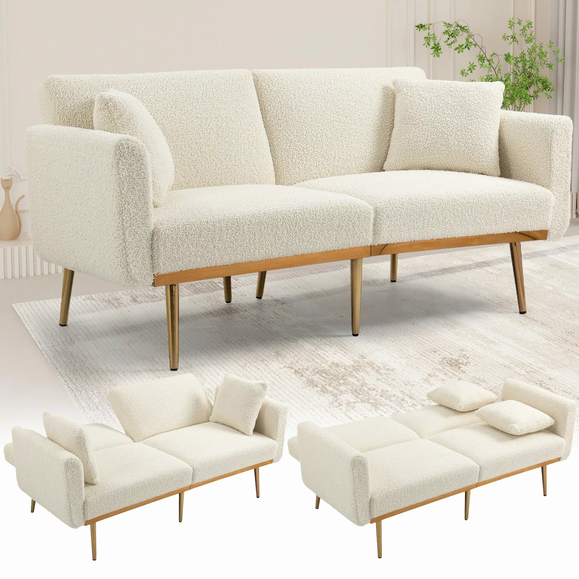 LVHOM 2-Sitzer Klappsofa mit Bettfunktion + günstig online kaufen