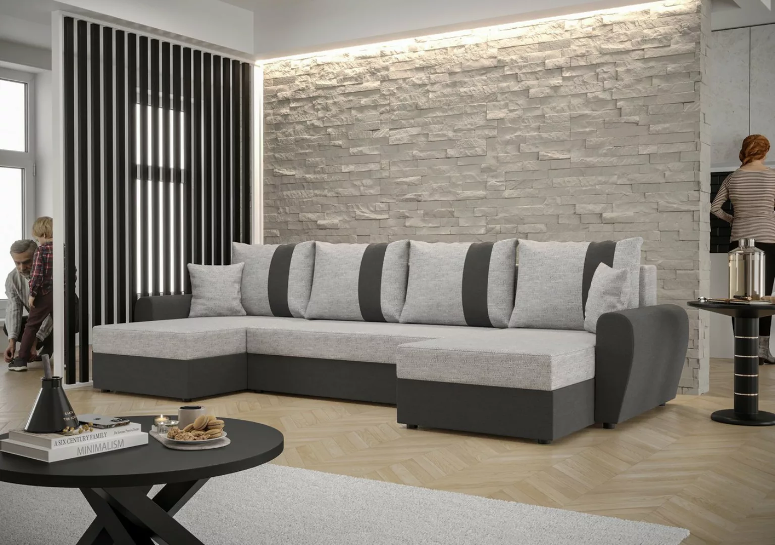 ALTDECOR Ecksofa DAVIS-U, Couch mit Schlaffunktion, Stauraum Ecksofa Funkti günstig online kaufen