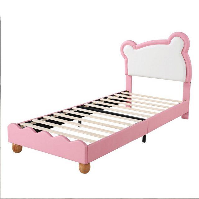 Gotagee Polsterbett Kinderbett Einzelbett Bären Kopfteil Jugendbett PU 90x2 günstig online kaufen